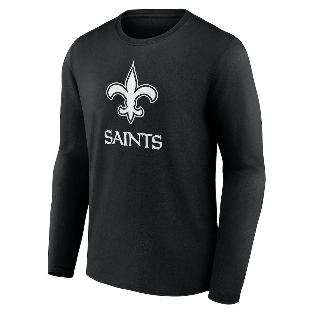 New Orleans Saints Personalized Name & Number Monochrome Long Sleeve T-Shirt Black