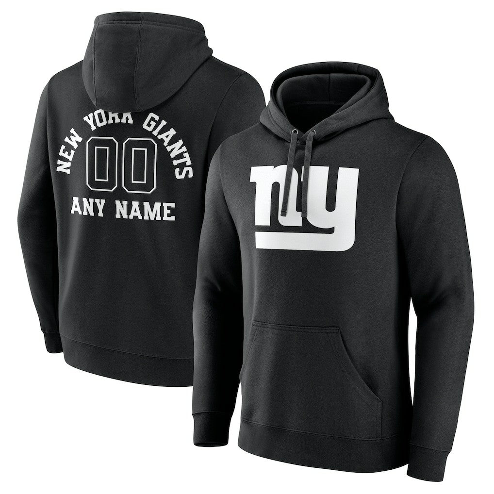 New York Giants Personalized Name & Number Pullover Hoodie Black