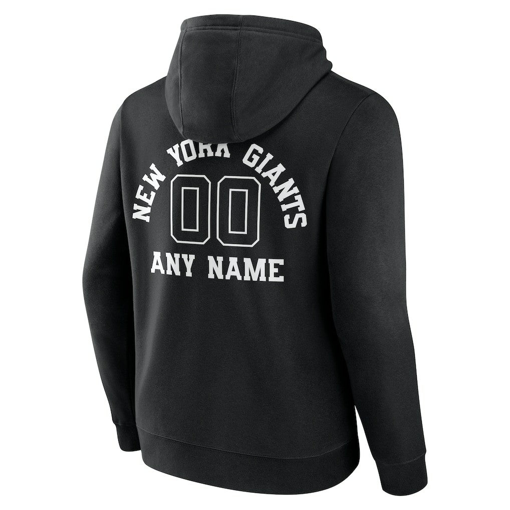 New York Giants Personalized Name & Number Pullover Hoodie Black