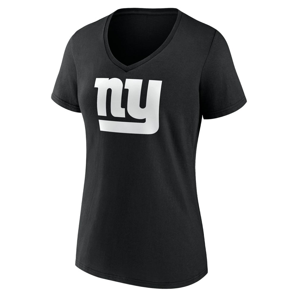 New York Giants Women's Personalized Name & Number Monochrome V-Neck T-Shirt Black