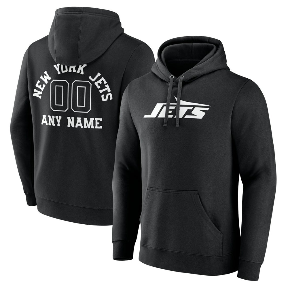 New York Jets Personalized Name & Number Pullover Hoodie Black