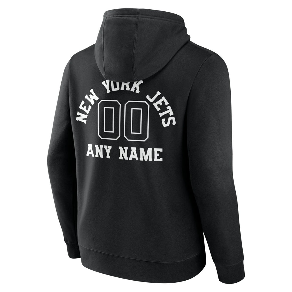 New York Jets Personalized Name & Number Pullover Hoodie Black