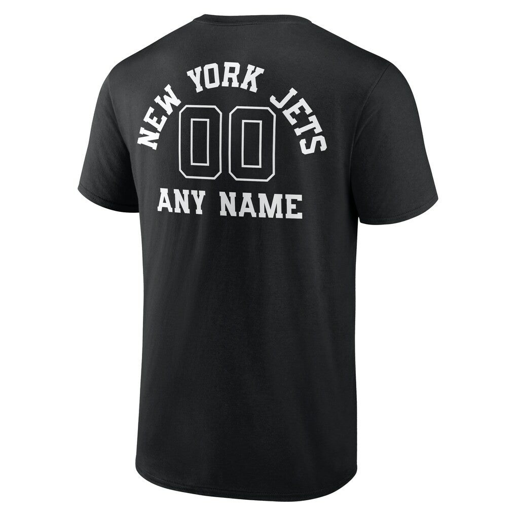 New York Jets Personalized Name & Number Monochrome T-Shirt Black