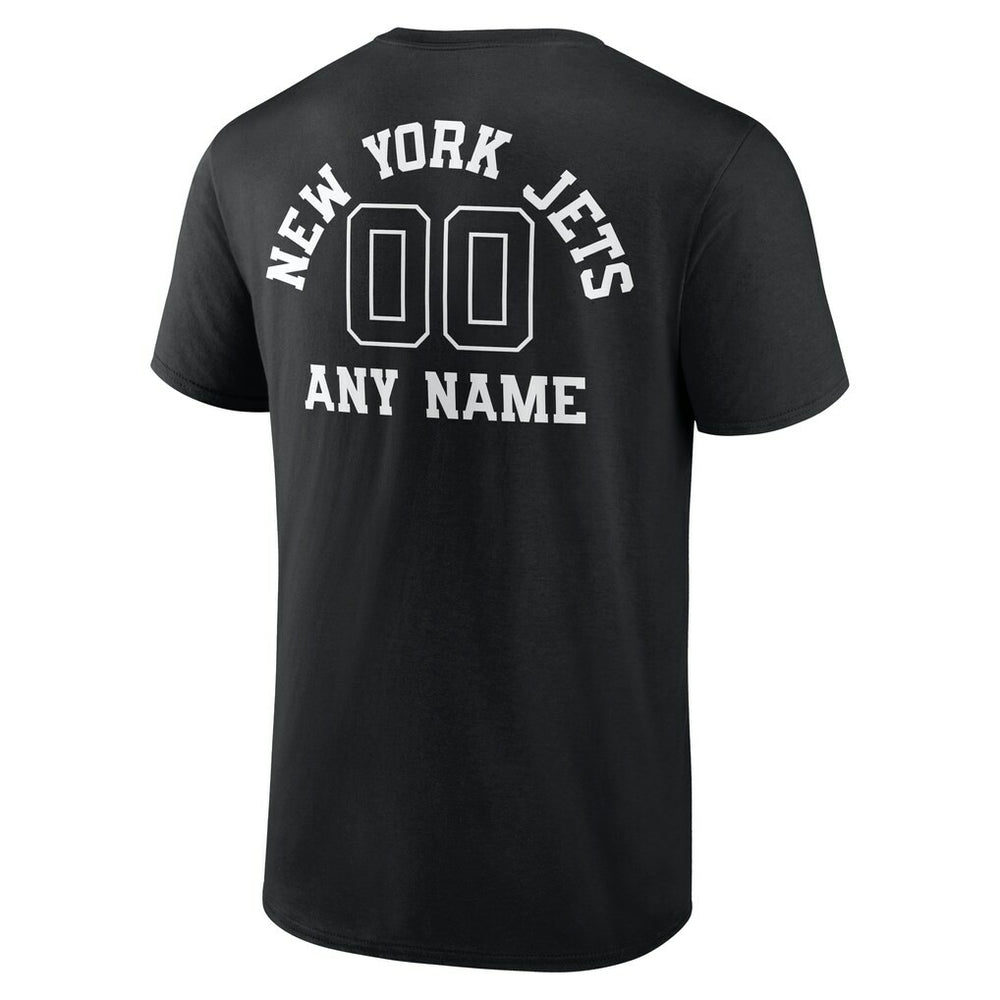 New York Jets Personalized Name & Number Monochrome T-Shirt Black