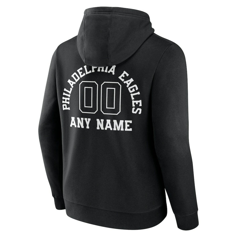 Philadelphia Eagles Personalized Name & Number Pullover Hoodie Black
