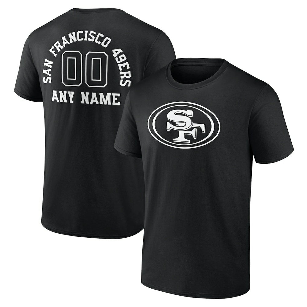 San Francisco 49ers Personalized Name & Number Monochrome T-Shirt Black