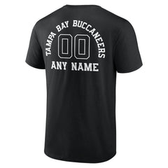 Tampa Bay Buccaneers Personalized Name & Number Monochrome T-Shirt Black