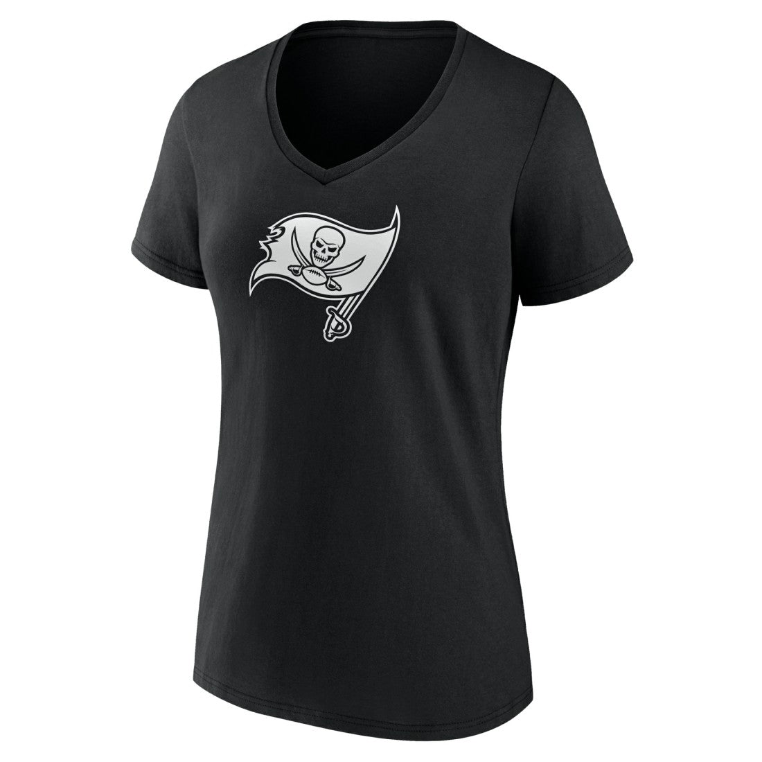 Tampa Bay Buccaneers Women's Personalized Name & Number Monochrome V-Neck T-Shirt Black
