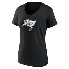 Tampa Bay Buccaneers Women's Personalized Name & Number Monochrome V-Neck T-Shirt Black