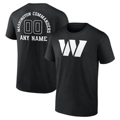 Washington Commanders Personalized Name & Number Monochrome T-Shirt Black