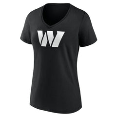Washington Commanders Women's Personalized Name & Number Monochrome V-Neck T-Shirt Black