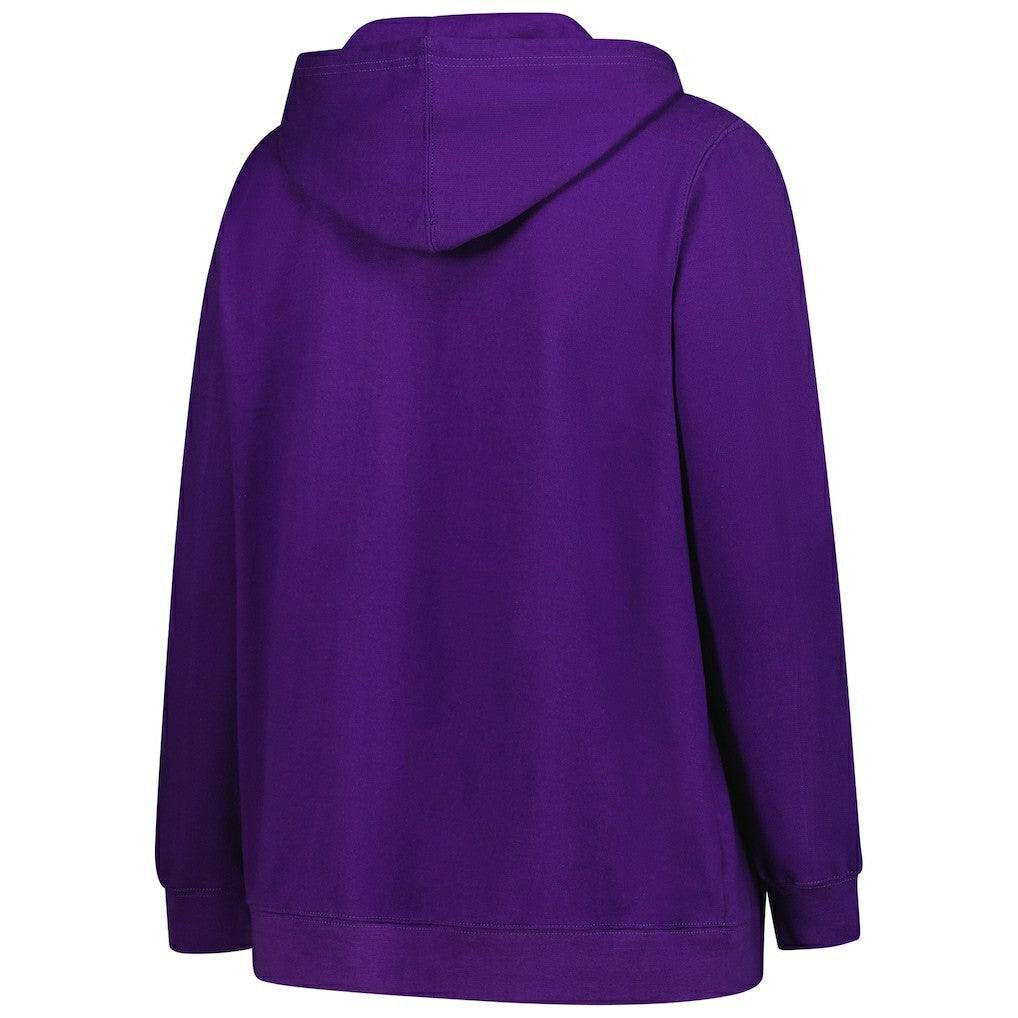 Minnesota Vikings Women's Plus Size V-Neck Pullover Hoodie Purple