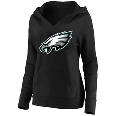 Philadelphia Eagles Women's Plus Size V-Neck Pullover Hoodie Black