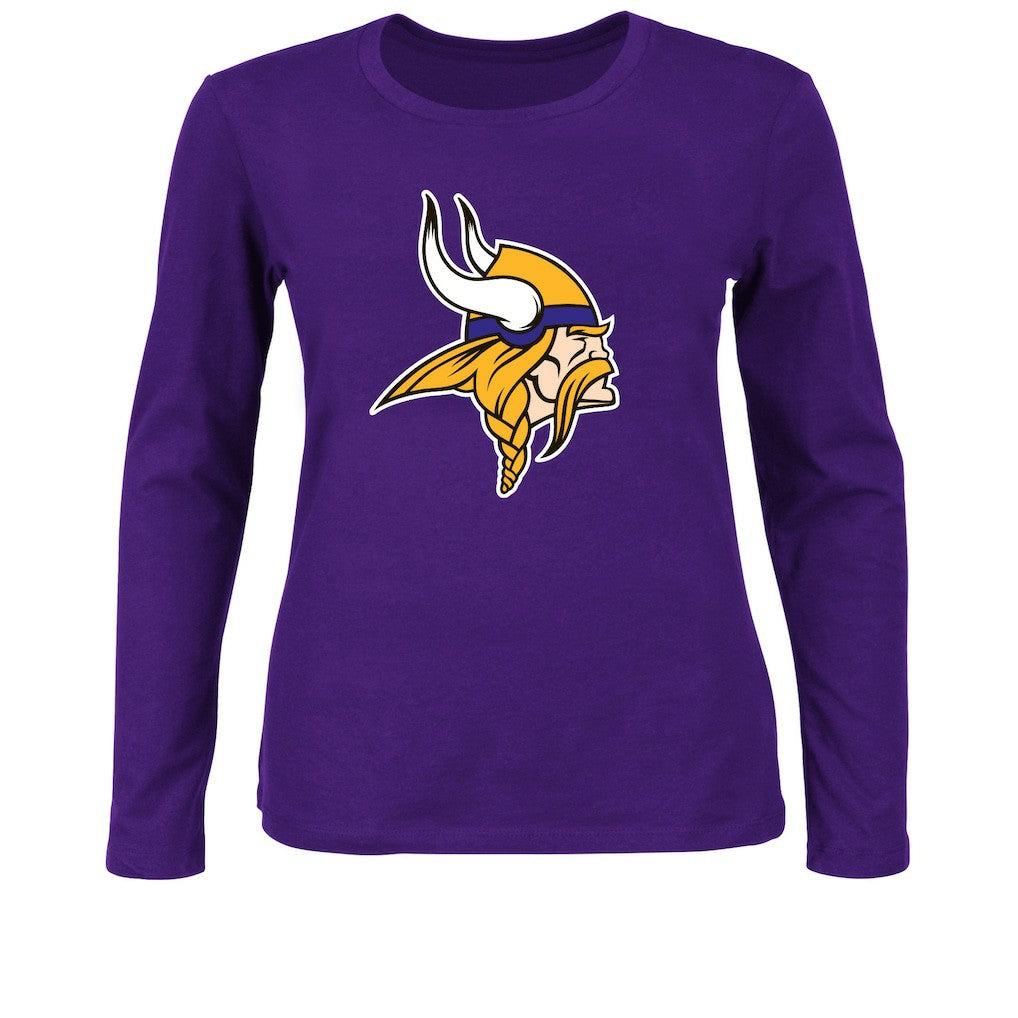 Minnesota Vikings Women's Plus Size Long Sleeve T-Shirt Purple