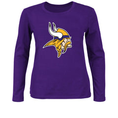 Minnesota Vikings Women's Plus Size Long Sleeve T-Shirt Purple
