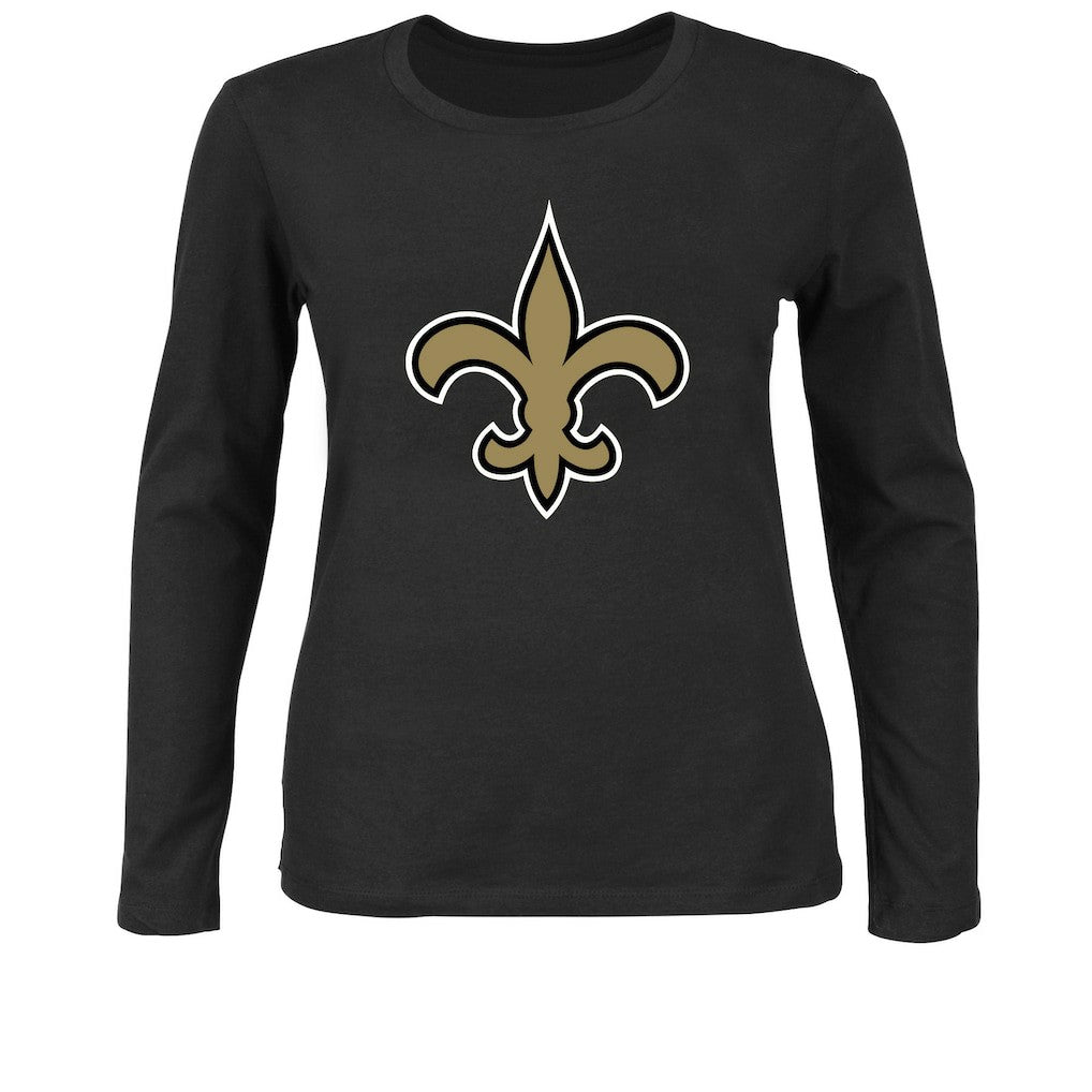 New Orleans Saints Women's Plus Size Long Sleeve T-Shirt Black