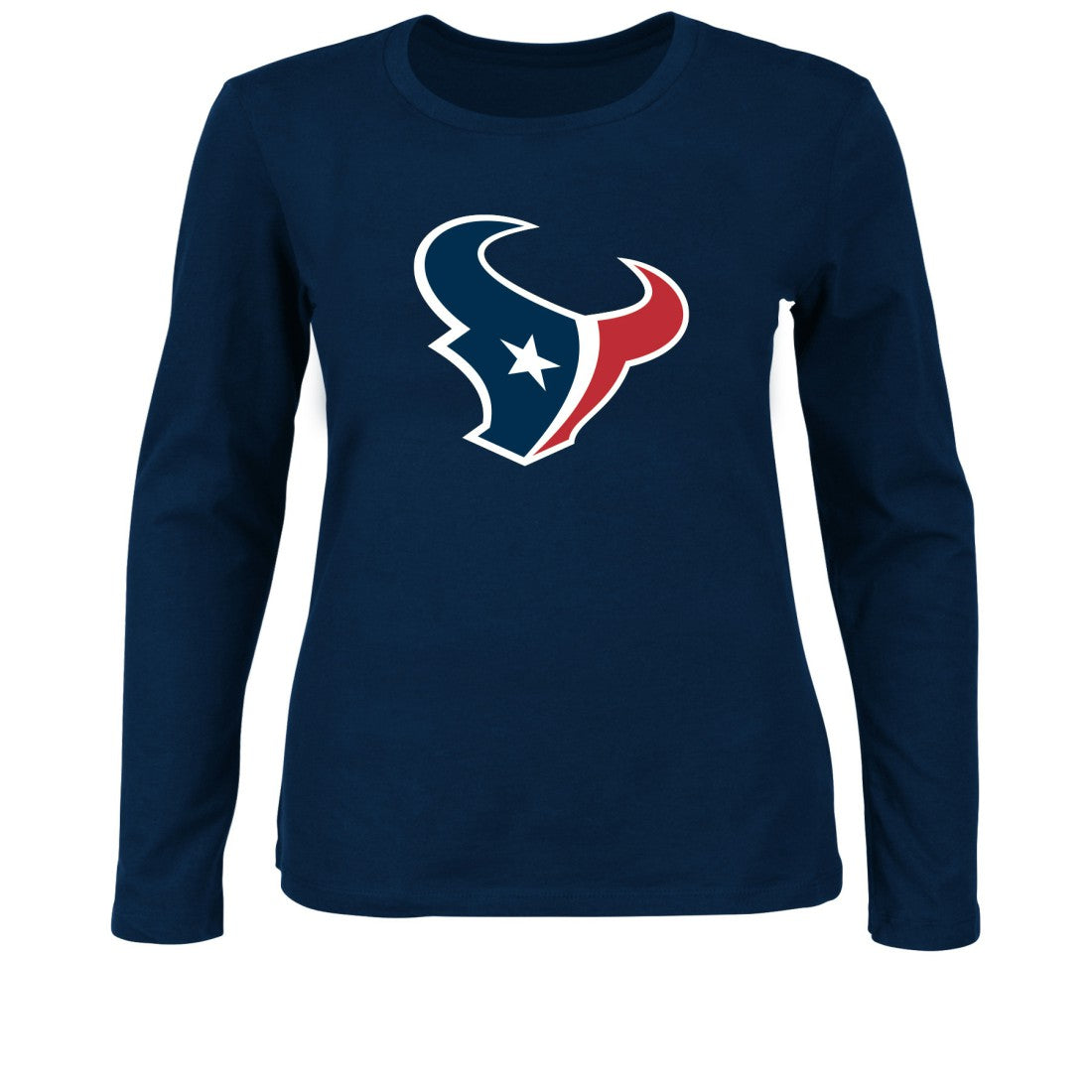 Houston Texans Women's Plus Size Long Sleeve T-Shirt Navy