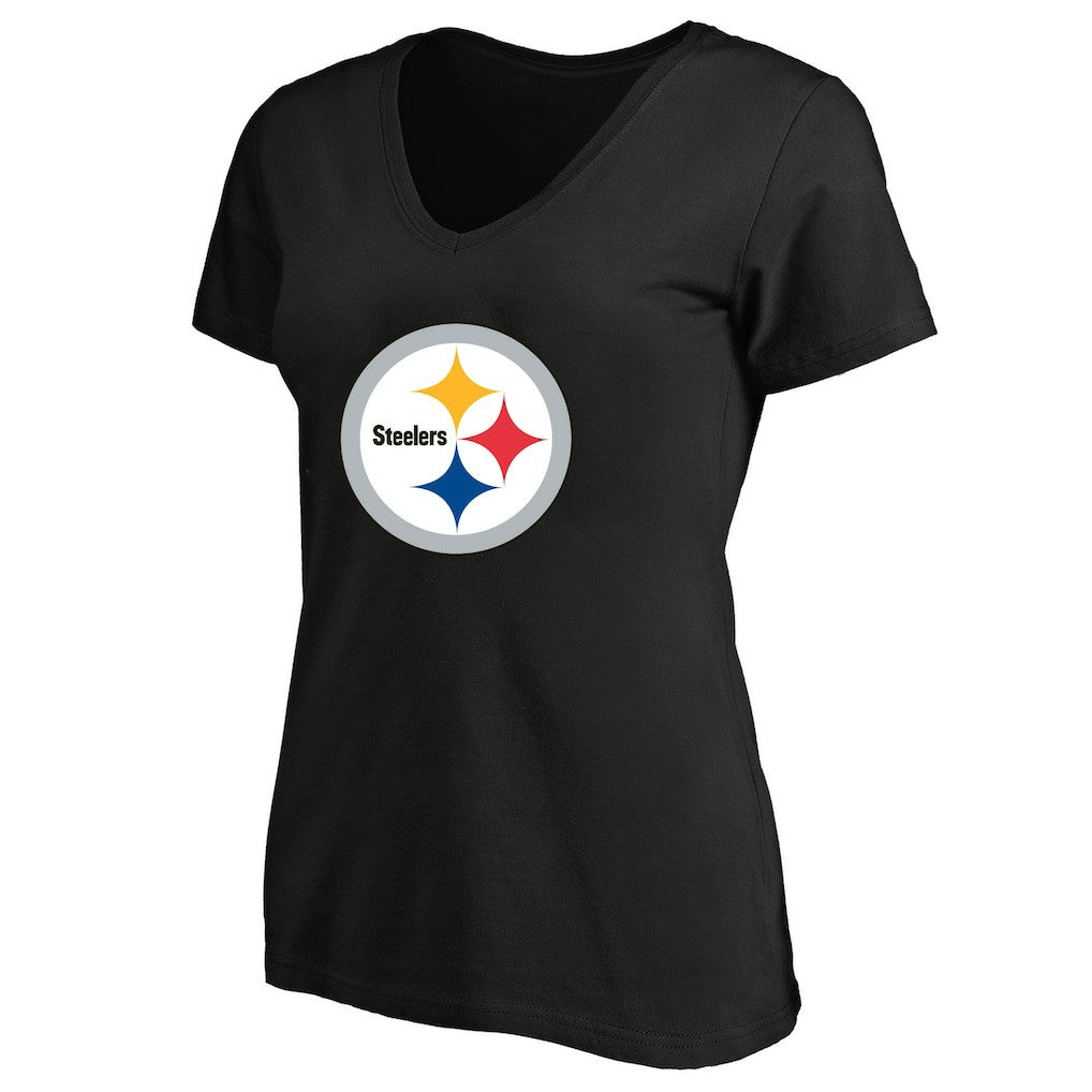 Pittsburgh Steelers Women's Plus Size V-Neck T-Shirt Black