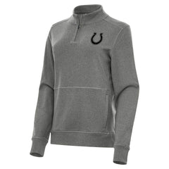 Indianapolis Colts Antigua Women's Crush Quarter-Zip Top Heather Black