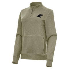 Carolina Panthers Antigua Women's Crush Quarter-Zip Top Olive