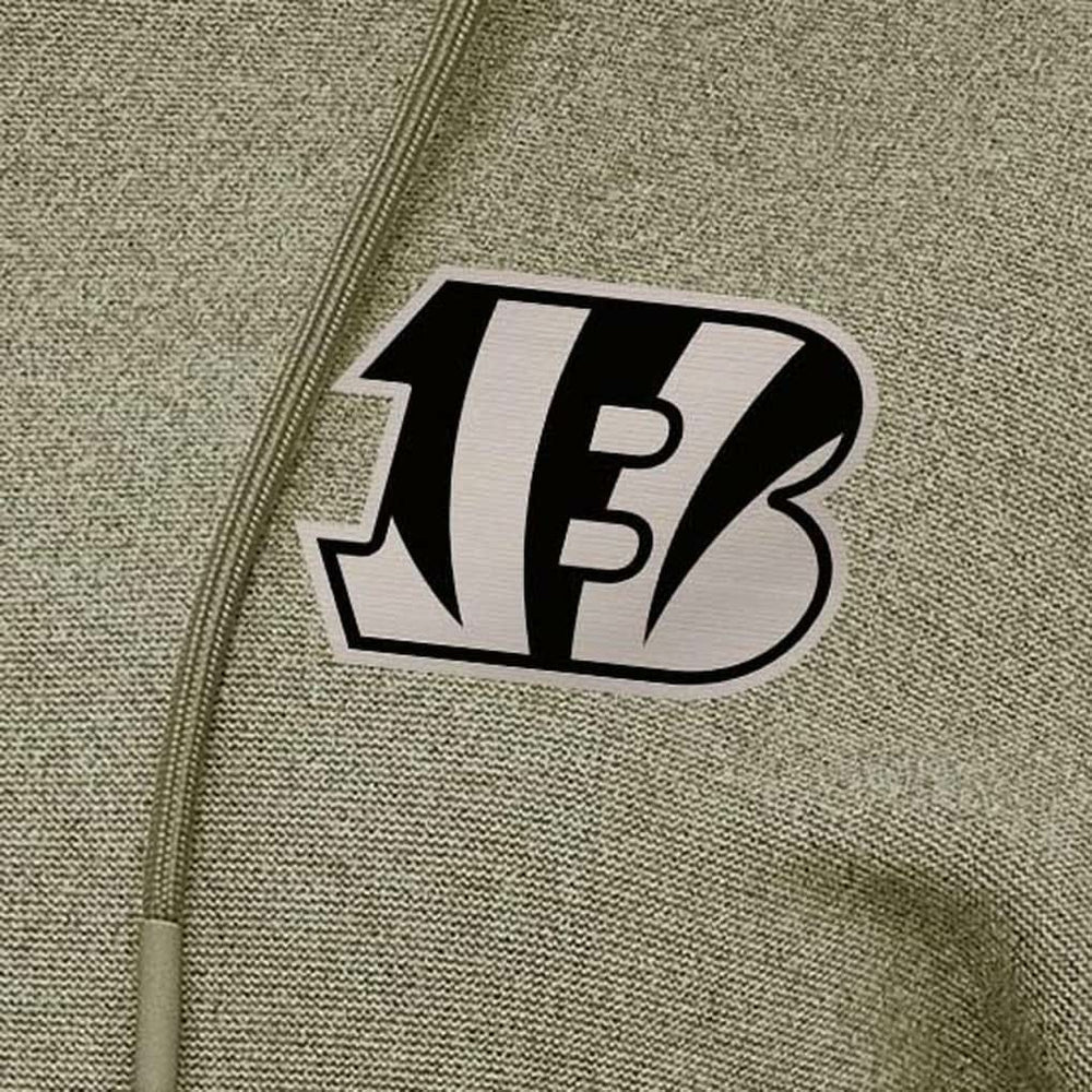 Cincinnati Bengals Antigua Women's Justice Pullover Hoodie Olive