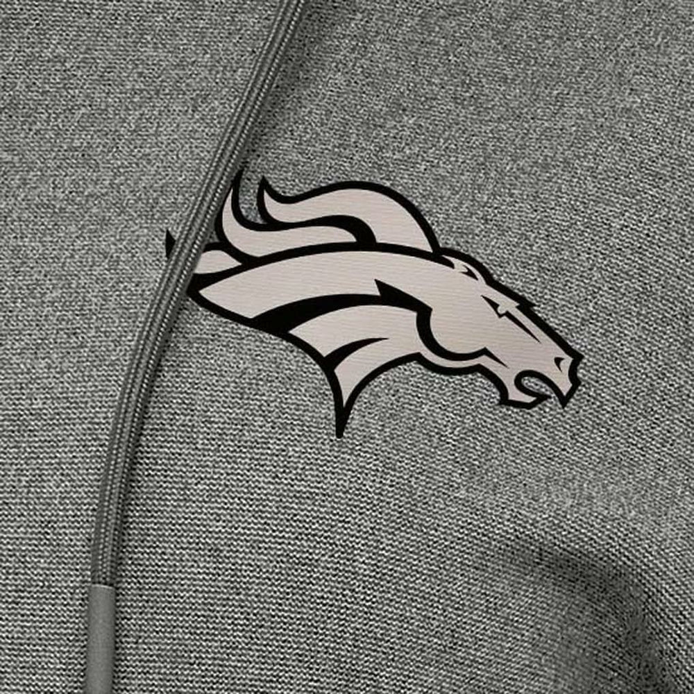 Denver Broncos Antigua Women's Justice Pullover Hoodie Heather Black