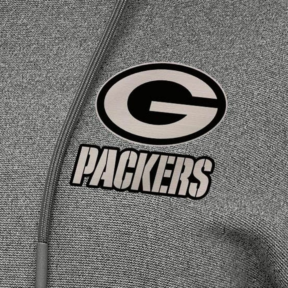 Green Bay Packers Antigua Women's Justice Pullover Hoodie Heather Black