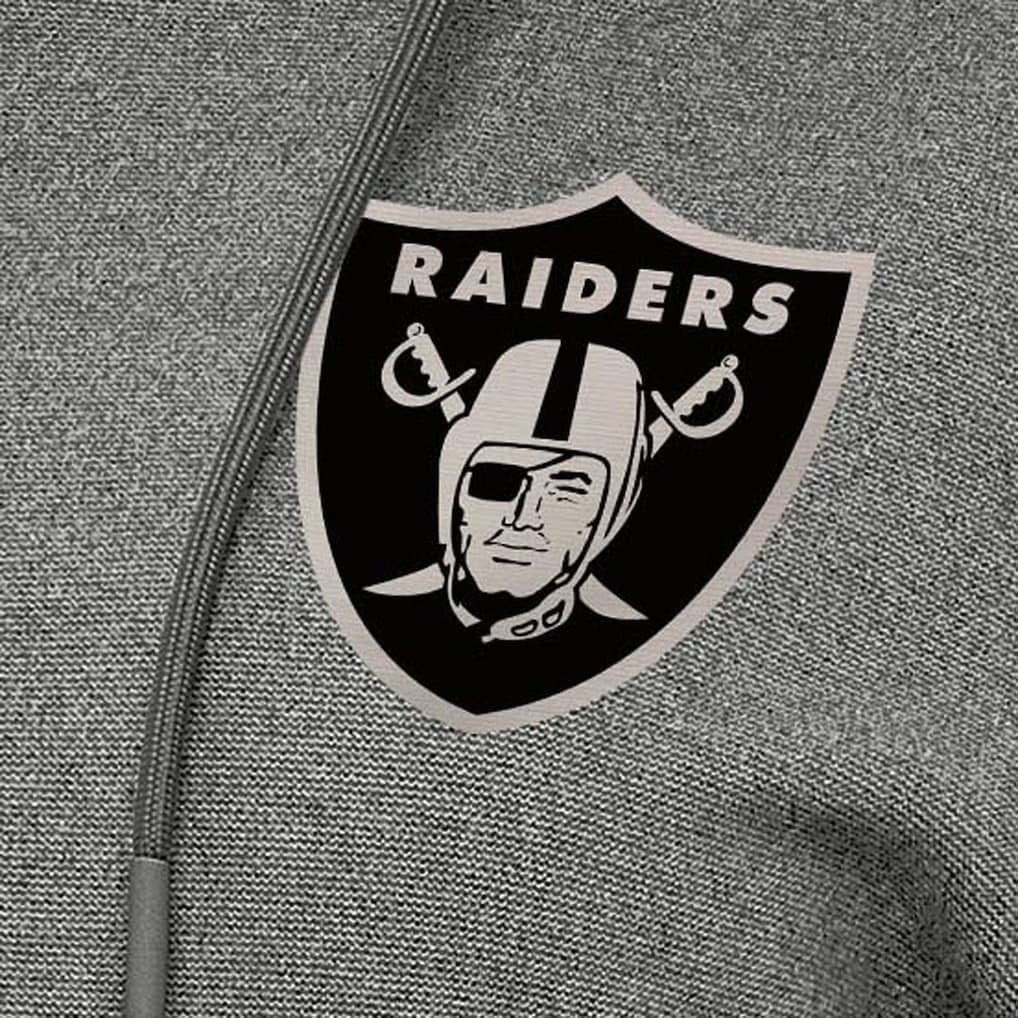 Las Vegas Raiders Antigua Women's Justice Pullover Hoodie Heather Black