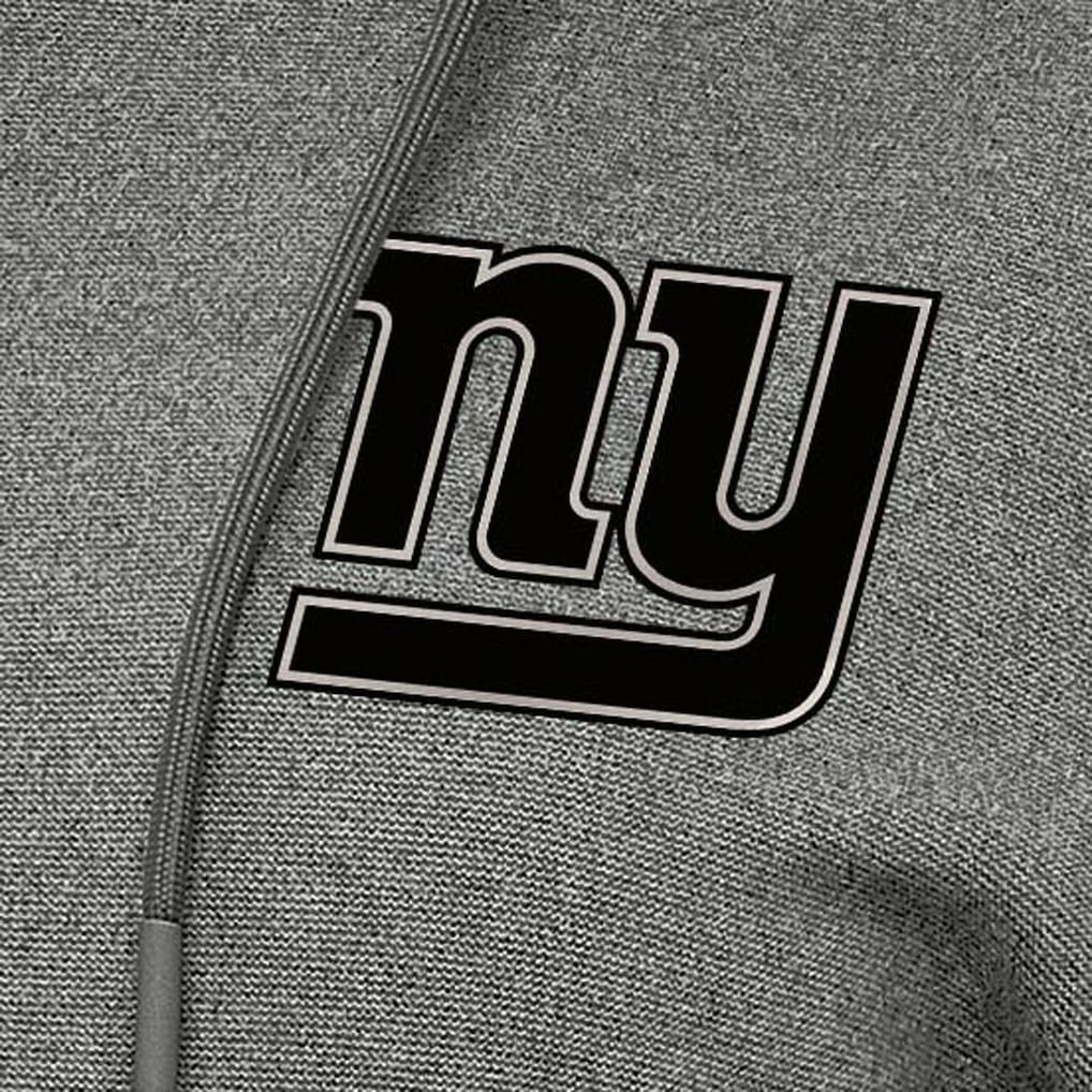 New York Giants Antigua Women's Justice Pullover Hoodie Heather Black