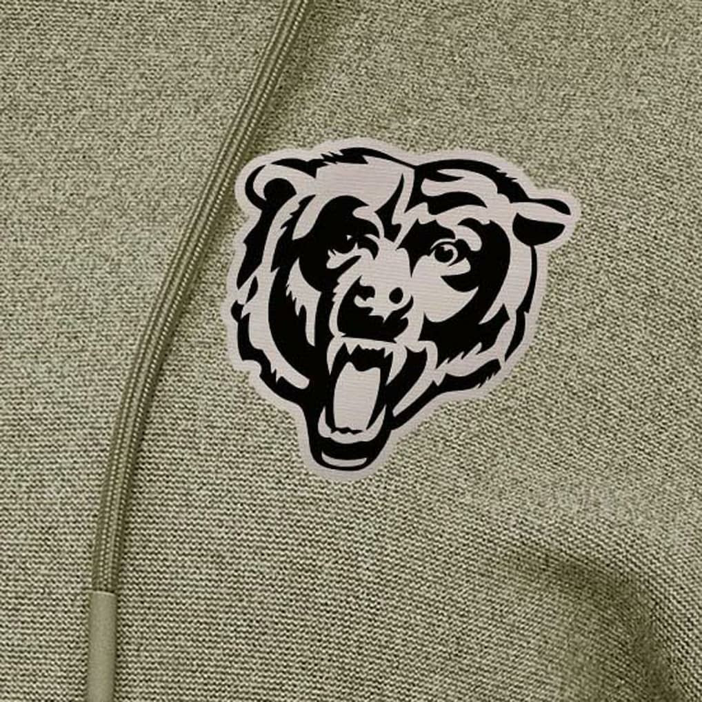 Chicago Bears Antigua Women's Justice Pullover Hoodie Olive