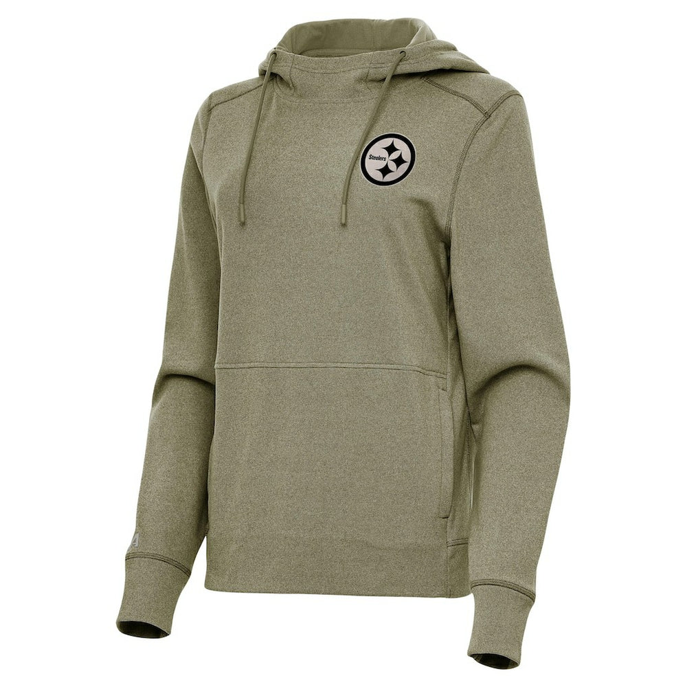 Pittsburgh Steelers Antigua Women's Justice Pullover Hoodie Olive