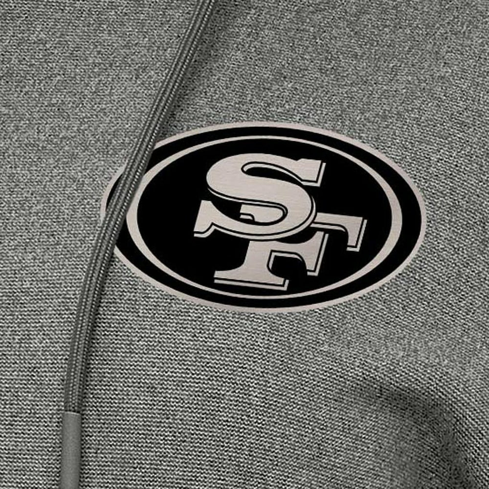 San Francisco 49ers Antigua Women's Justice Pullover Hoodie Heather Black