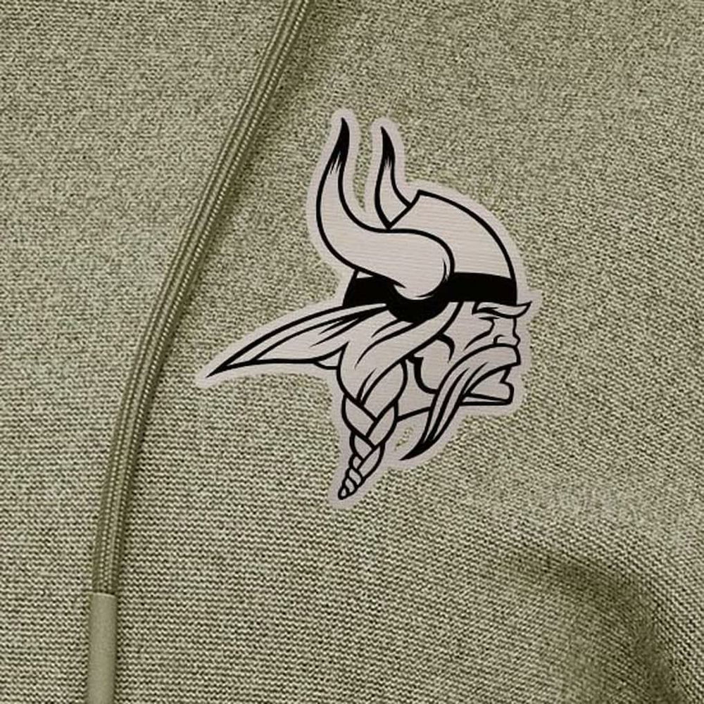 Minnesota Vikings Antigua Women's Justice Pullover Hoodie Olive