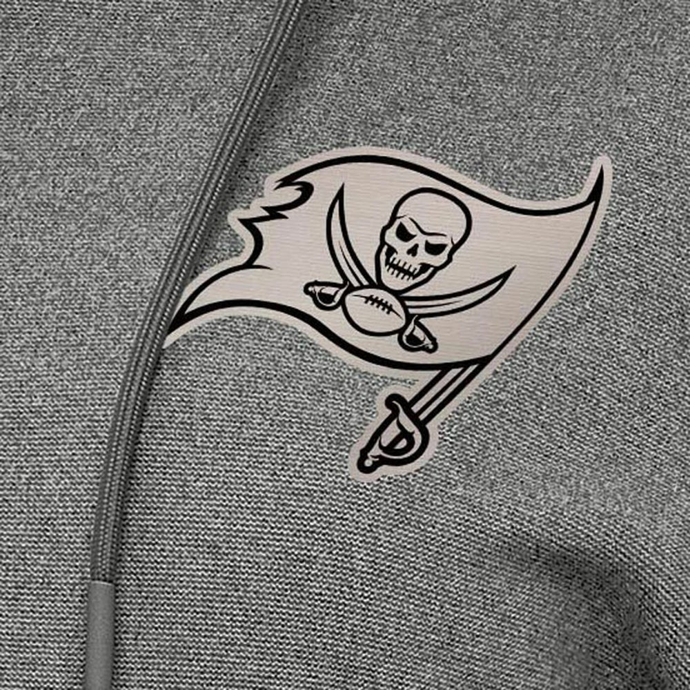 Tampa Bay Buccaneers Antigua Women's Justice Pullover Hoodie Heather Black