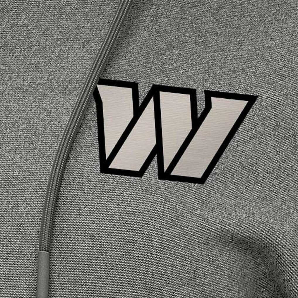 Washington Commanders Antigua Women's Justice Pullover Hoodie Heather Black