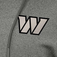 Washington Commanders Antigua Women's Justice Pullover Hoodie Heather Black
