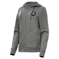 Indianapolis Colts Antigua Women's Seeker Full-Zip Hoodie Jacket Heather Black