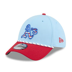 Athletics New Era 2025 Fourth of July 39THIRTY Flex Hat - Light Blue/Red Hats