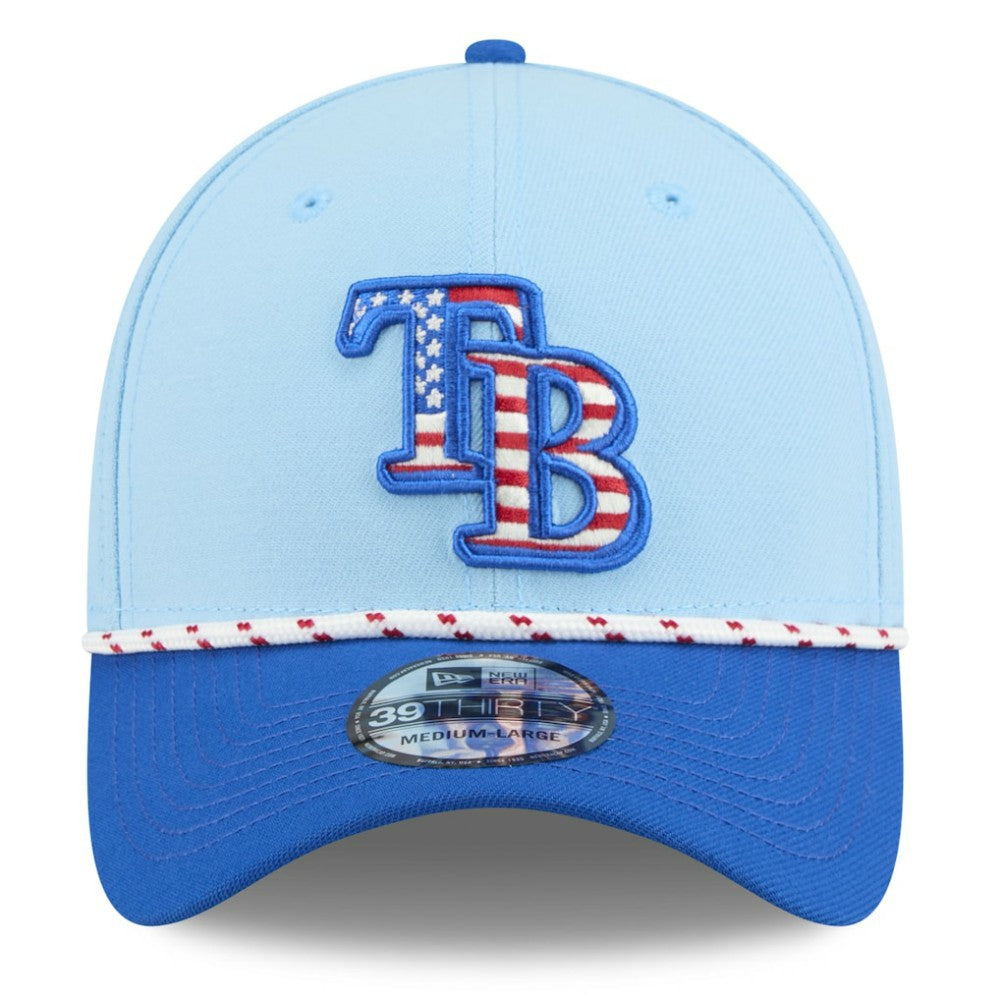 Tampa Bay Rays New Era 2025 Fourth of July 39THIRTY Flex Hat - Light Blue/Blue Hats