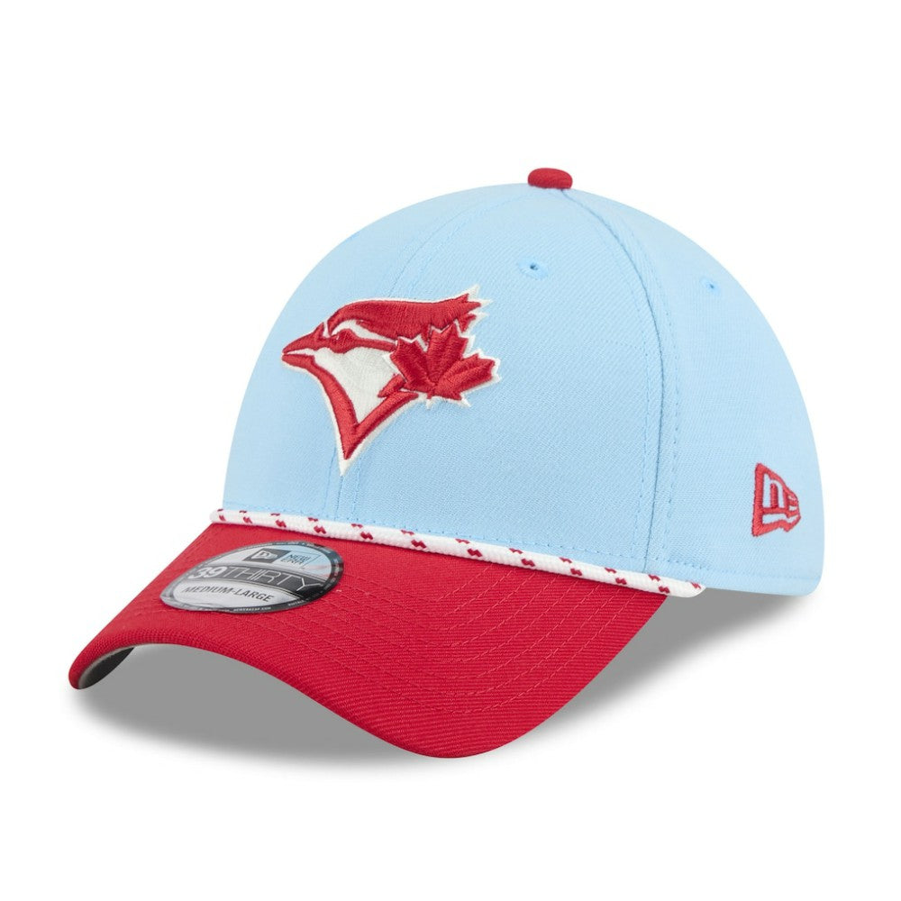Toronto Blue Jays New Era 2025 Canada Day 39THIRTY Flex Hat - Light Blue/Red Hats