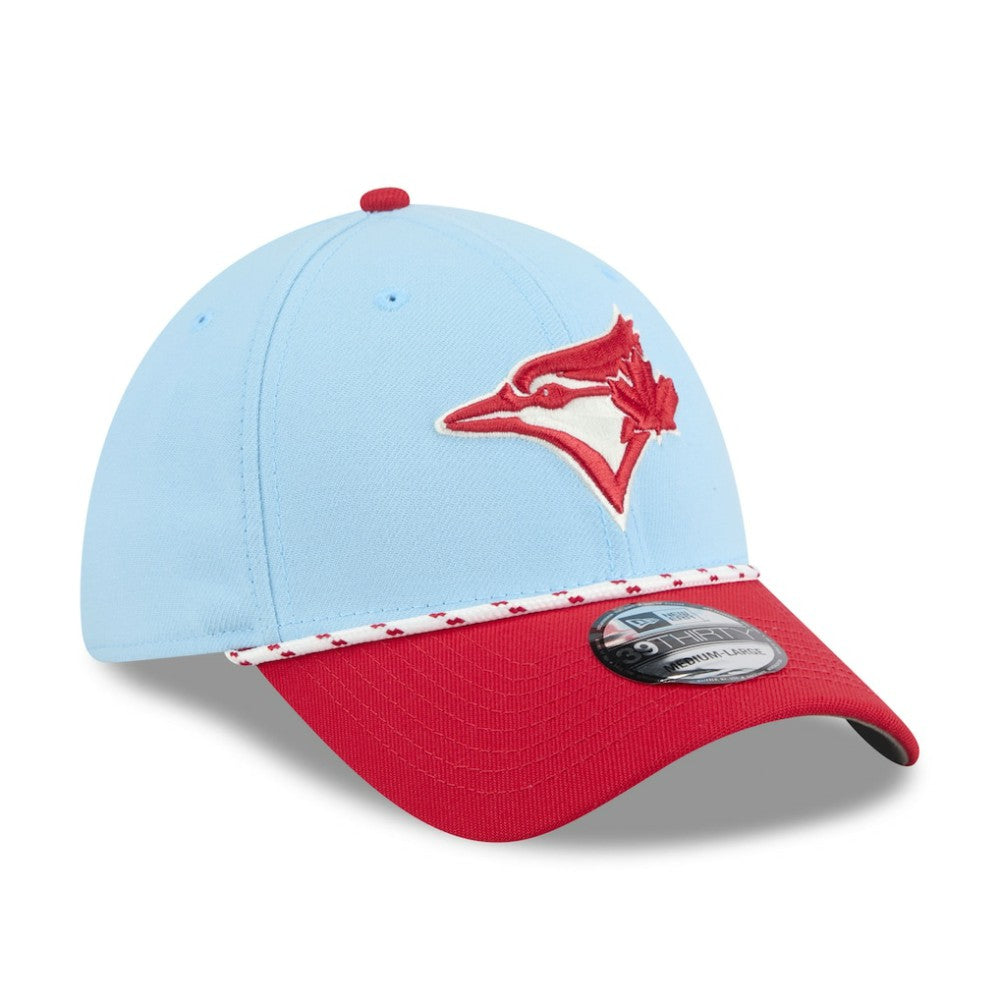 Toronto Blue Jays New Era 2025 Canada Day 39THIRTY Flex Hat - Light Blue/Red Hats