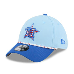 Houston Astros New Era 2025 Fourth of July 39THIRTY Flex Hat - Light Blue/Blue Hats