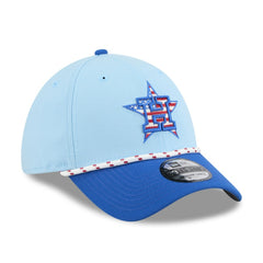 Houston Astros New Era 2025 Fourth of July 39THIRTY Flex Hat - Light Blue/Blue Hats