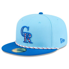 Colorado Rockies New Era 2025 Fourth of July 59FIFTY Fitted Hat - Light Blue/Blue Hats