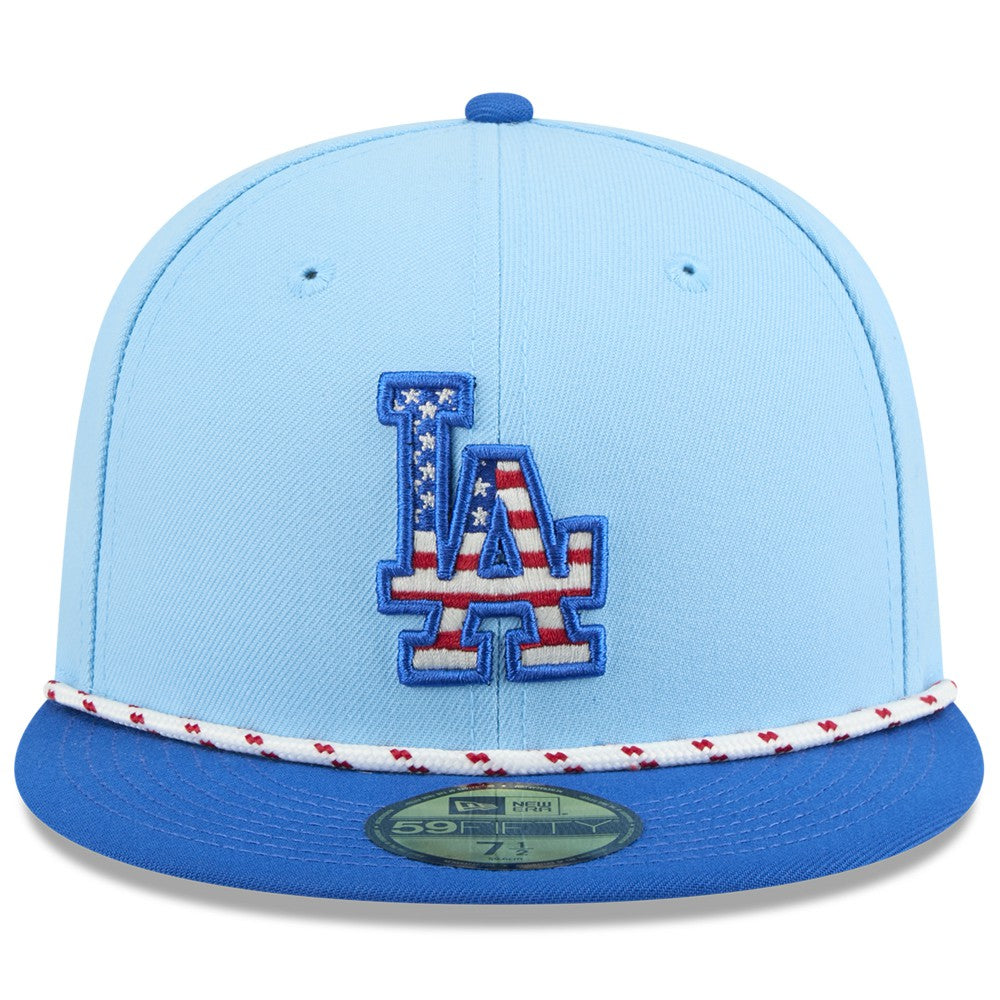 Los Angeles Dodgers New Era 2025 Fourth of July 59FIFTY Fitted Hat - Light Blue/Royal Hats