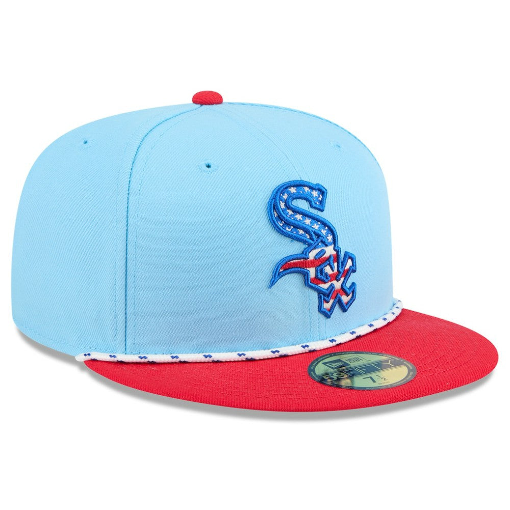 Chicago White Sox New Era 2025 Fourth of July 59FIFTY Fitted Hat - Light Blue/Red Hats