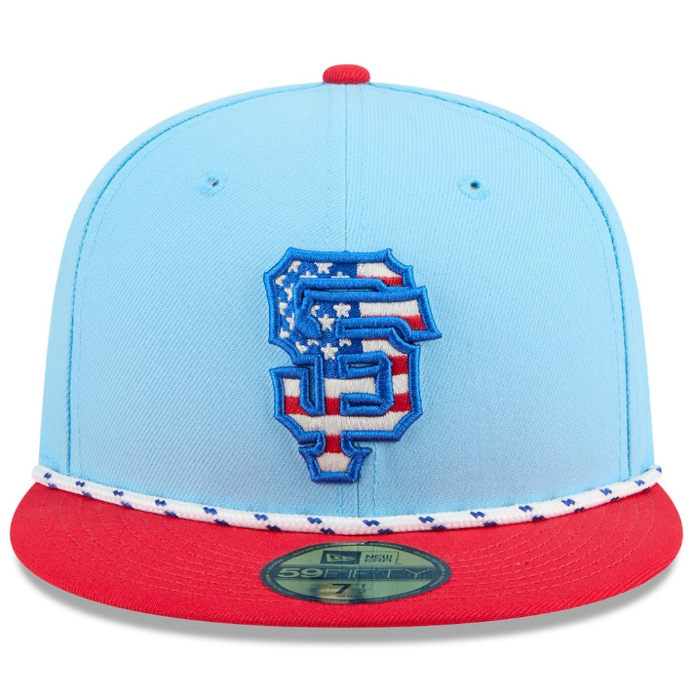 San Francisco Giants New Era 2025 Fourth of July 59FIFTY Fitted Hat - Light Blue/Red Hats