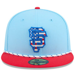 San Francisco Giants New Era 2025 Fourth of July 59FIFTY Fitted Hat - Light Blue/Red Hats