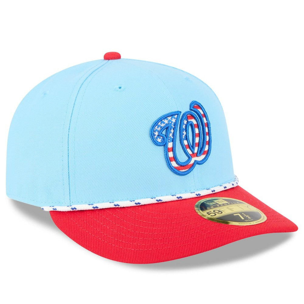 Washington Nationals New Era 2025 Fourth of July Low Profile 59FIFTY Fitted Hat - Light Blue/Red Hats
