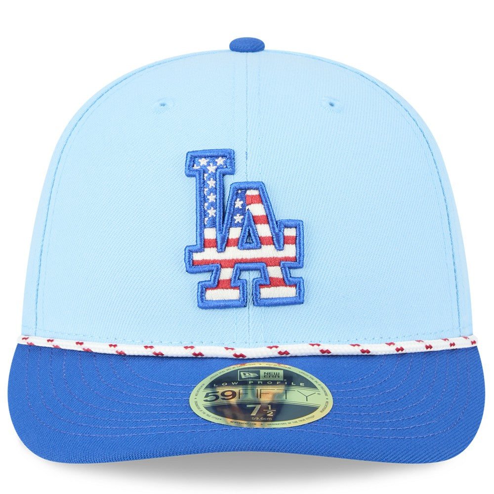 Los Angeles Dodgers New Era 2025 Fourth of July Low Profile 59FIFTY Fitted Hat - Light Blue/Royal Hats